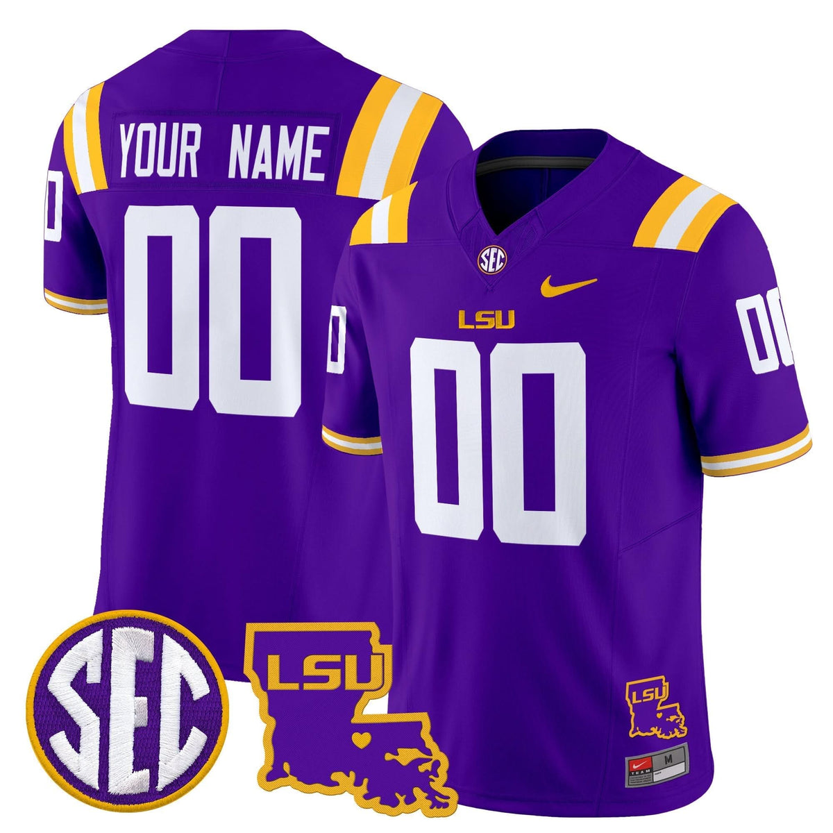 LSU 2024 Louisiana Patch Vapor Limited Custom Jersey