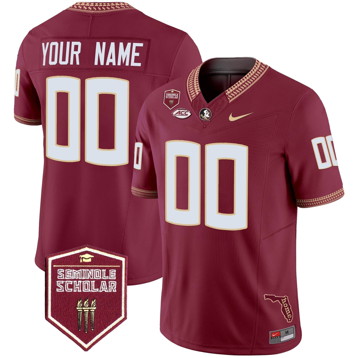 FSS 2025 Seminole Scholar Patch Vapor Limited Custom Jersey