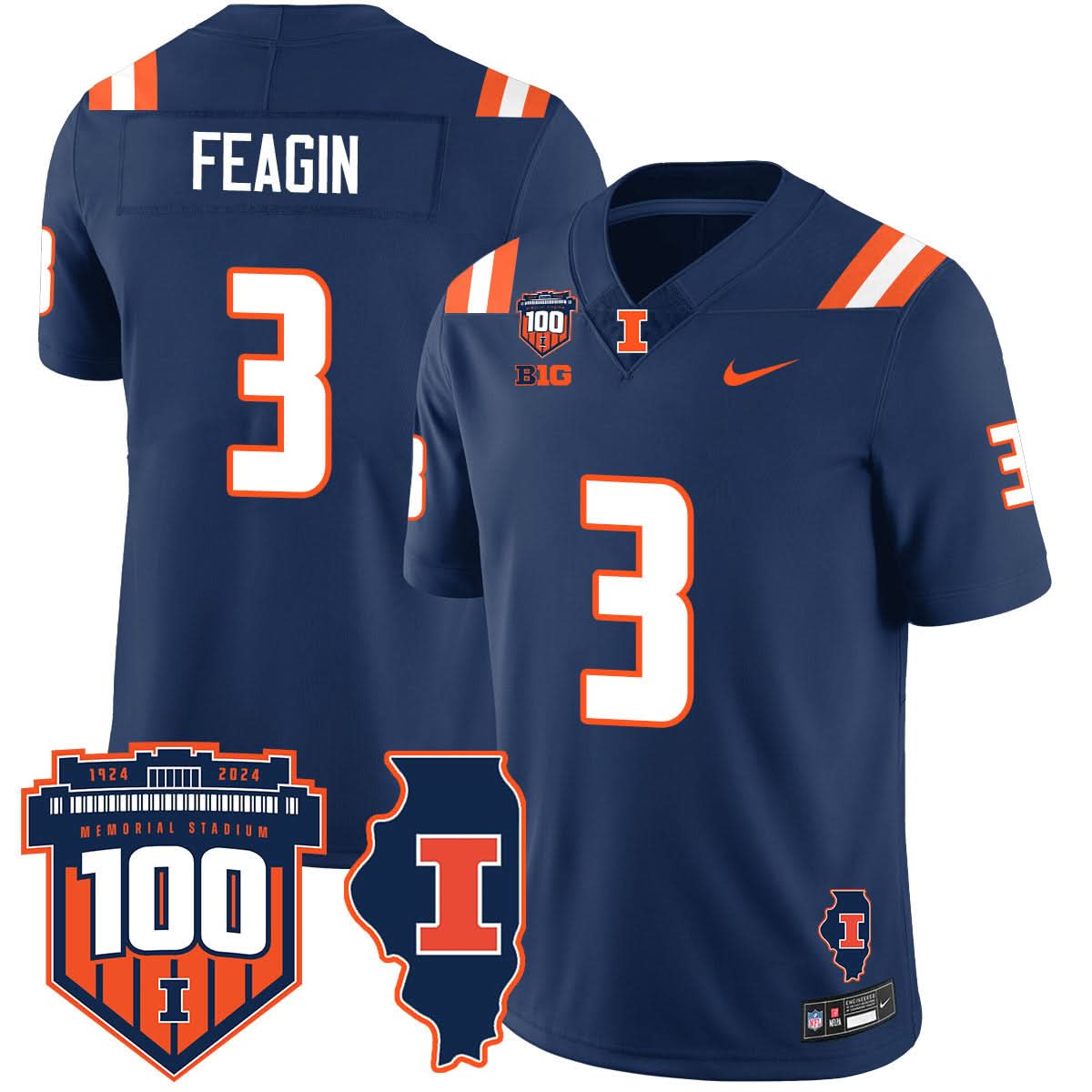 Illinois Football Vapor Jersey