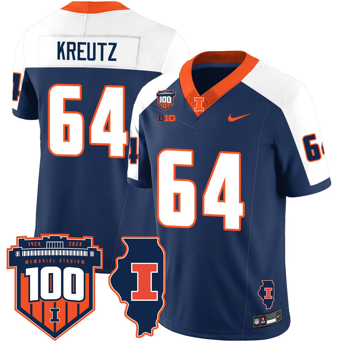 Illinois Football Vapor Jersey