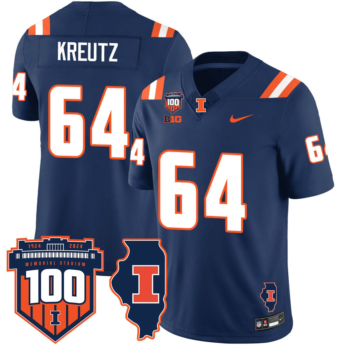 Illinois Football Vapor Jersey