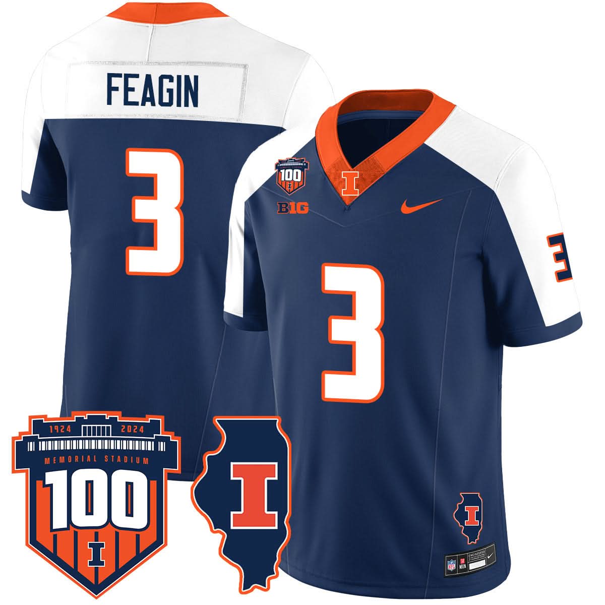 Illinois Football Vapor Jersey