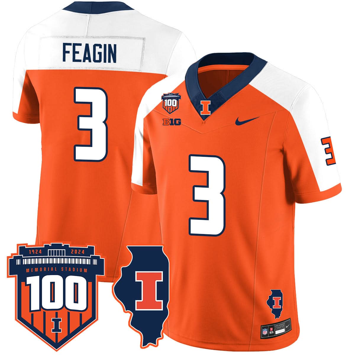 Illinois Football Vapor Jersey