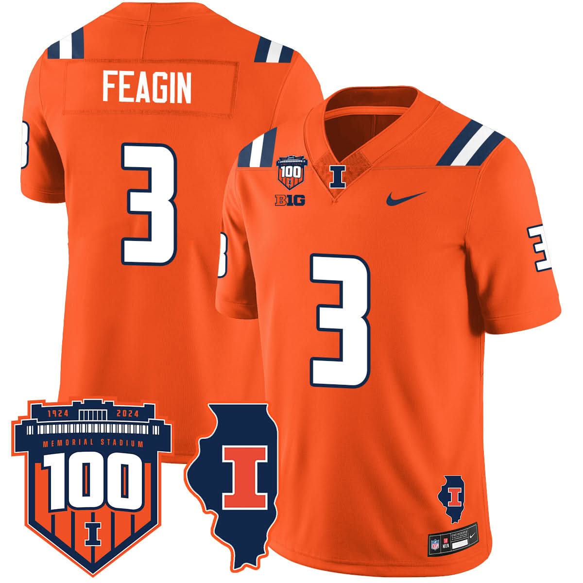 Illinois Football Vapor Jersey