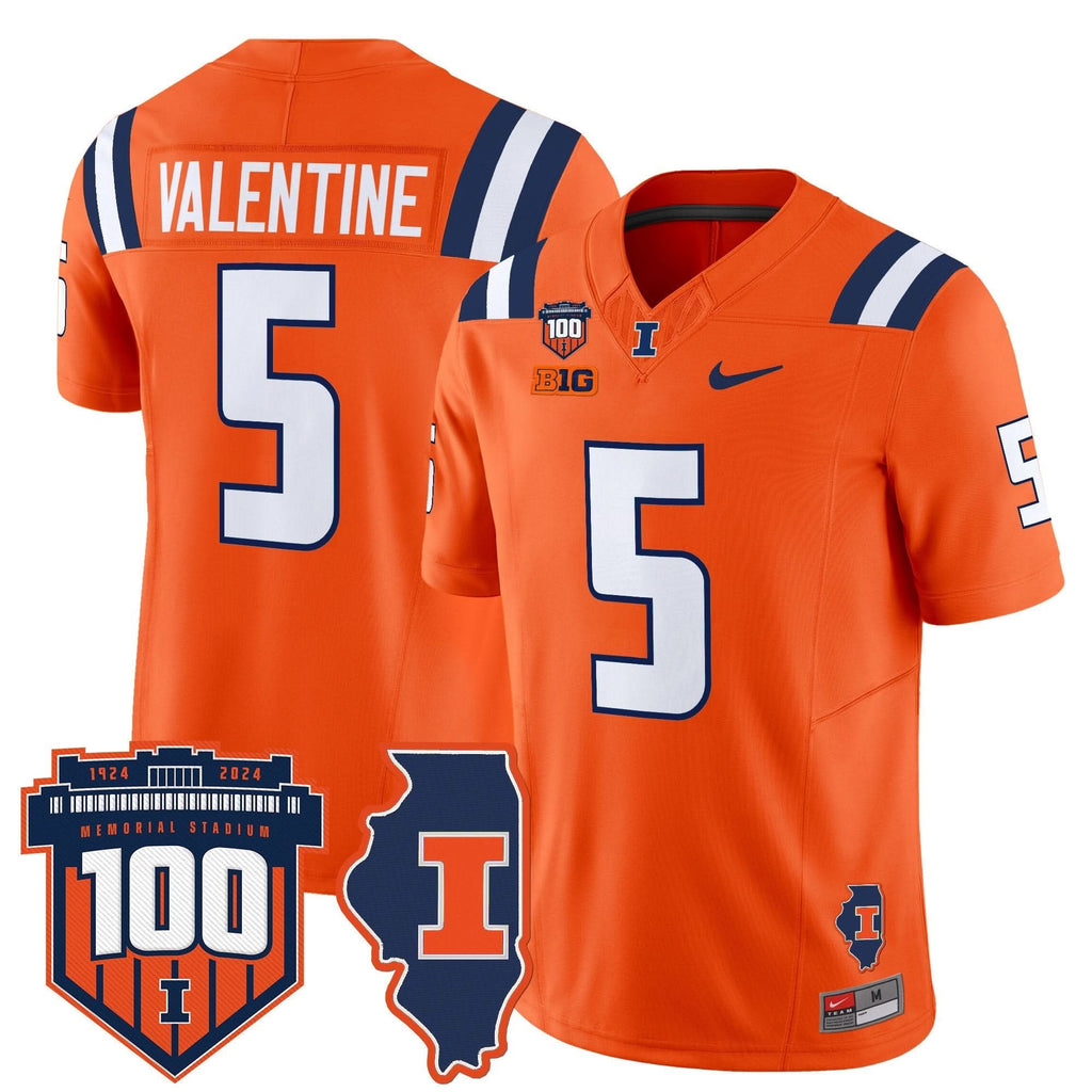 ILL 100th Memorial Stadium Patch Vapor Limited Jersey