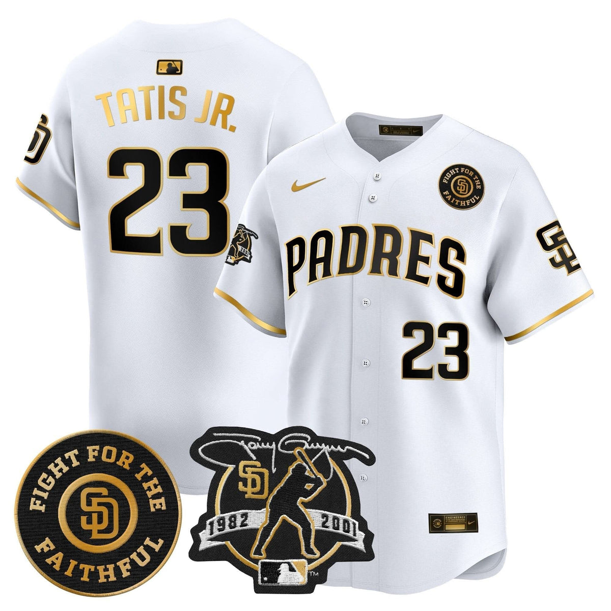 SDP Tony Gwynn & Faithful Patch Vapor Premier Limited Jersey – Stitched