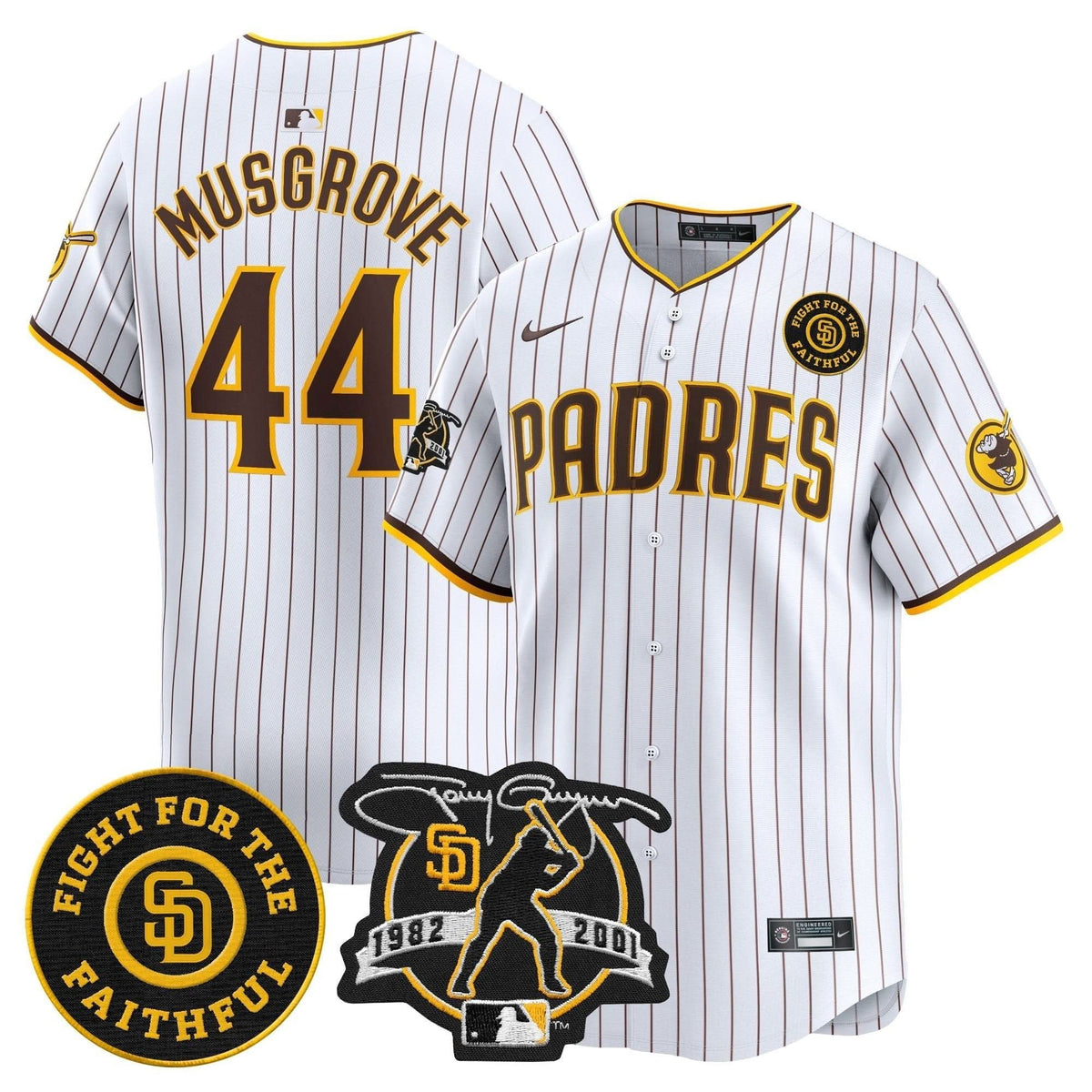SDP Tony Gwynn & Faithful Patch Vapor Premier Limited Jersey – Stitched