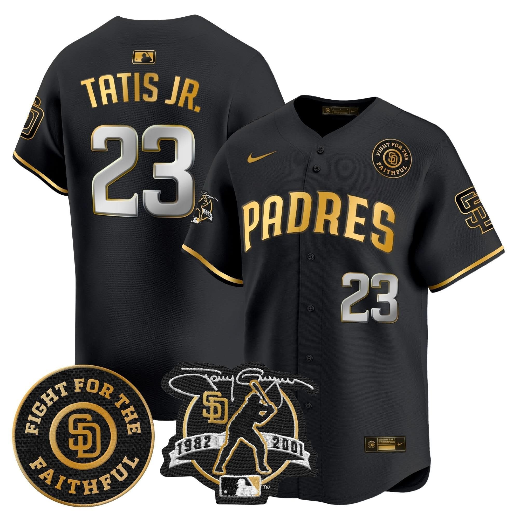 SDP Tony Gwynn & Faithful Patch Vapor Premier Limited Jersey – Stitched