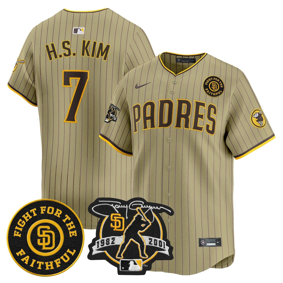 SDP Tony Gwynn & Faithful Patch Vapor Premier Limited Jersey – Stitched
