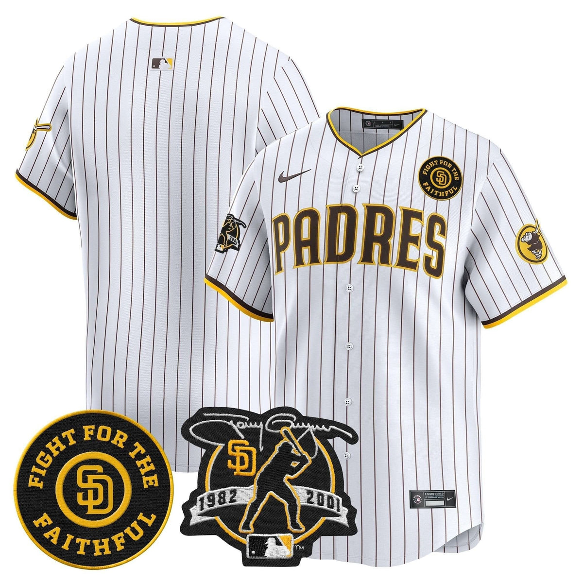 SDP Tony Gwynn & Faithful Patch Vapor Premier Limited Jersey – Stitched