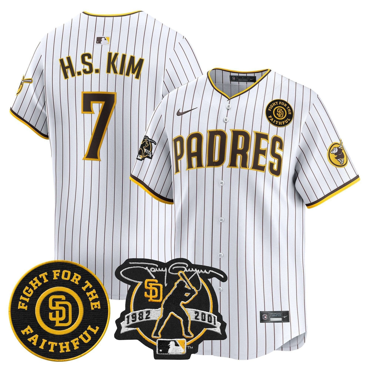 SDP Tony Gwynn & Faithful Patch Vapor Premier Limited Jersey – Stitched