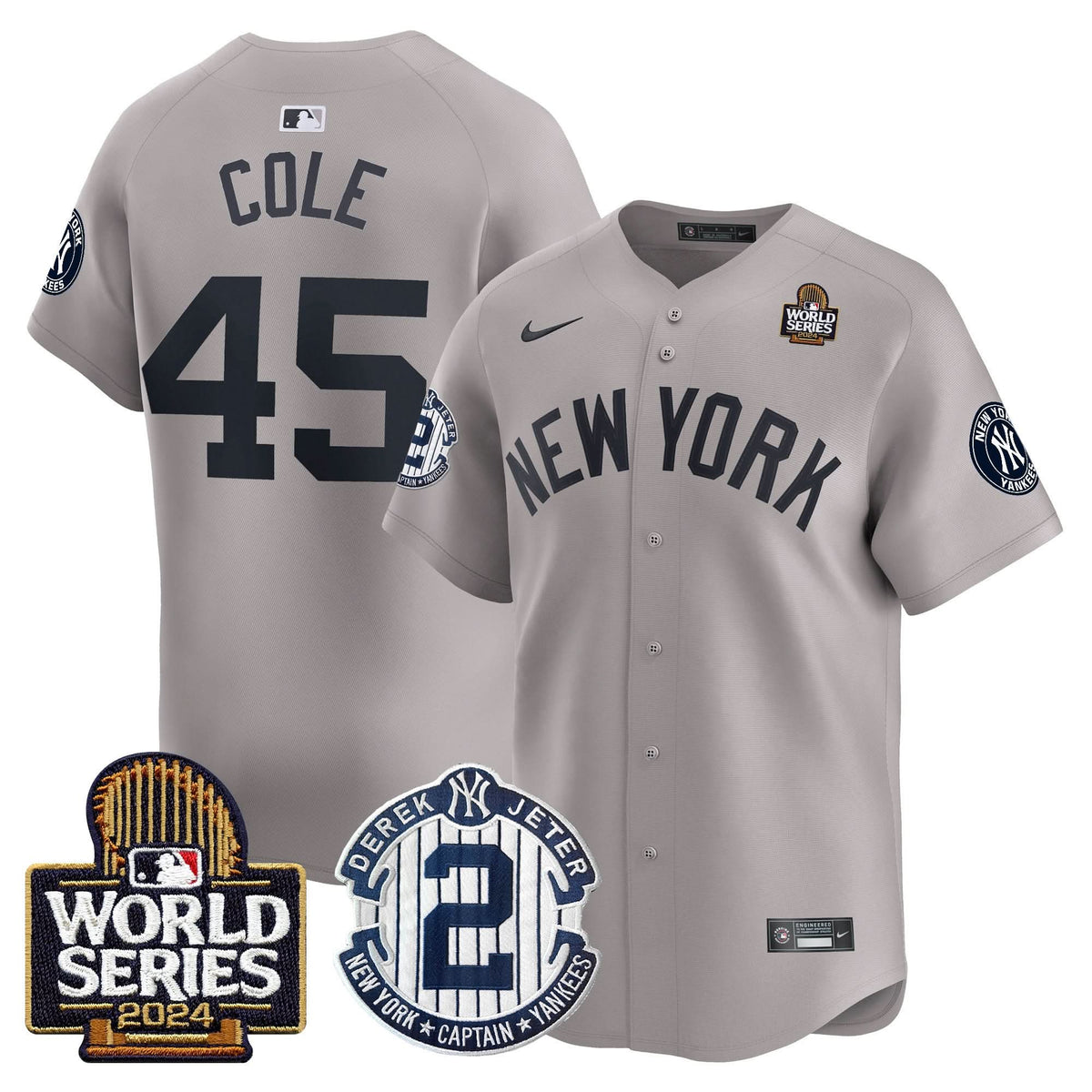 NYY Derek Jeter Patch 2024 World Series Vapor Premier Limited Jersey - Stitched