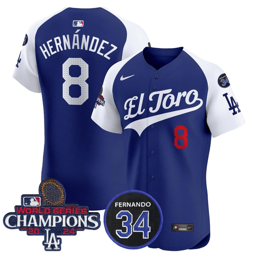 LAD El Toro 2024 World Series Champions Patch Vapor Premier Elite Jersey - Stitched