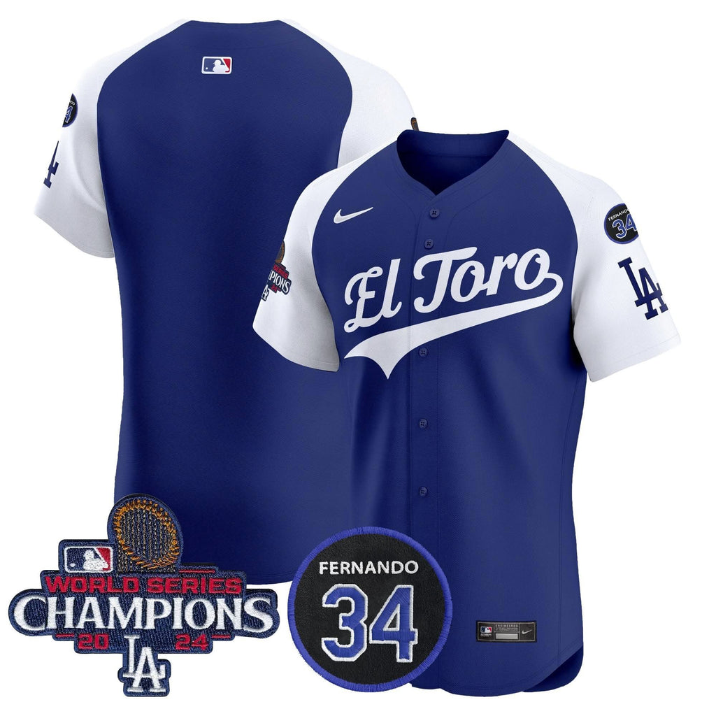 LAD El Toro 2024 World Series Champions Patch Vapor Premier Elite Jersey - Stitched
