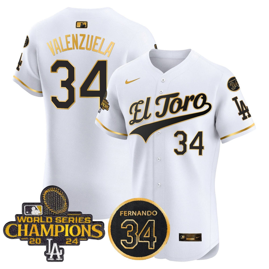 LAD El Toro 2024 World Series Champions Patch Vapor Premier Elite Jersey - Stitched