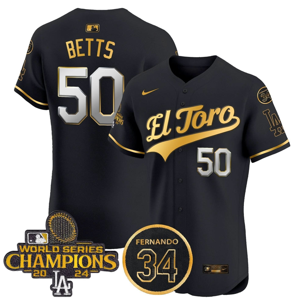 LAD El Toro 2024 World Series Champions Patch Vapor Premier Elite Jersey - Stitched