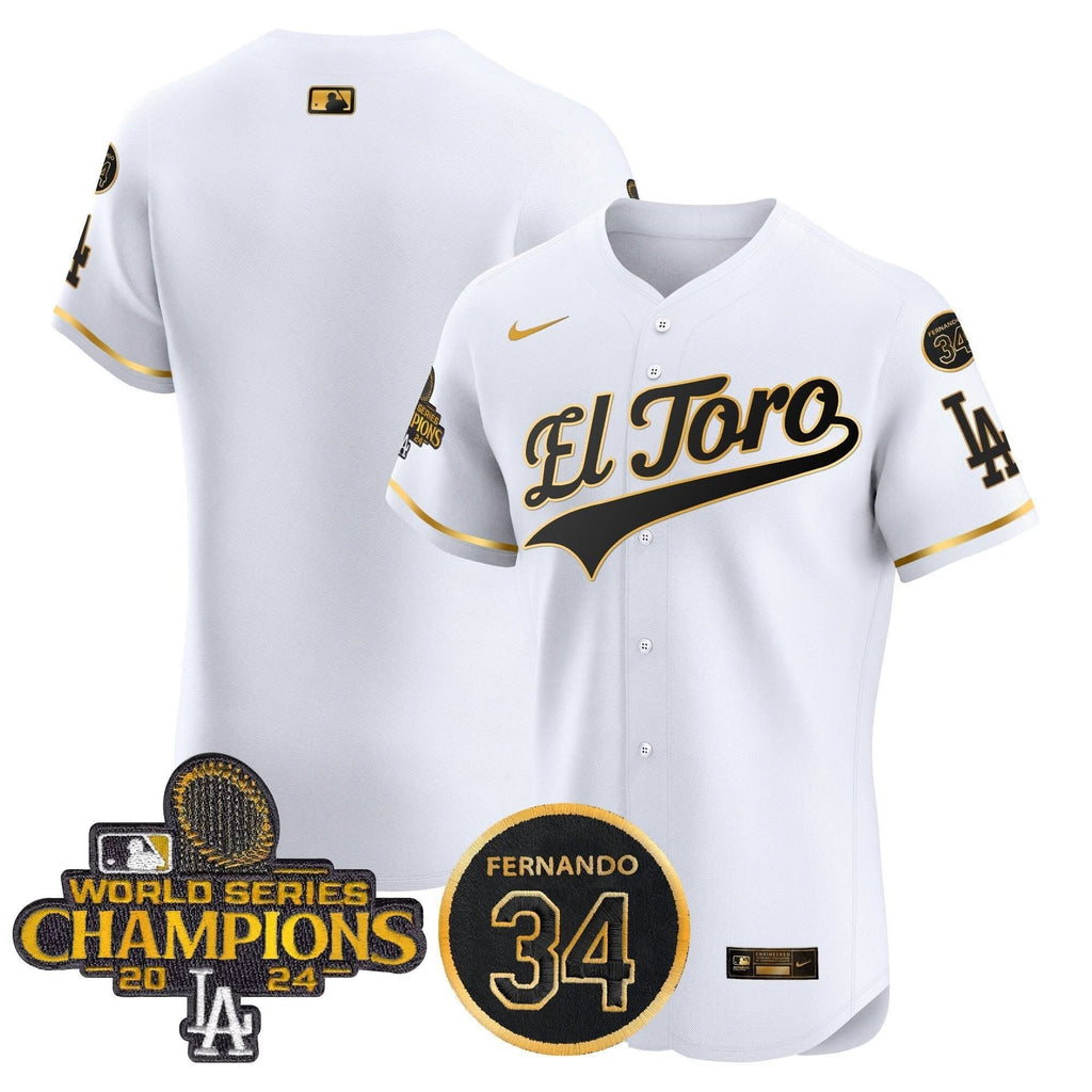 LAD El Toro 2024 World Series Champions Patch Vapor Premier Elite Jersey - Stitched