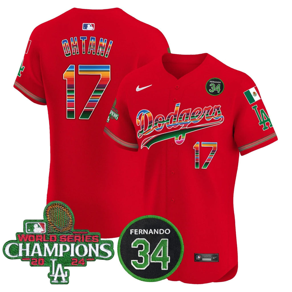 LAD Mexico 2024 World Series Champions Vapor Premier Elite Jersey V2 - Stitched