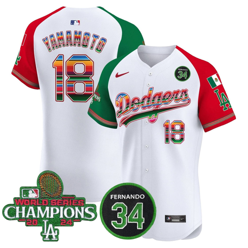 LAD Mexico 2024 World Series Champions Vapor Premier Elite Jersey V2 - Stitched