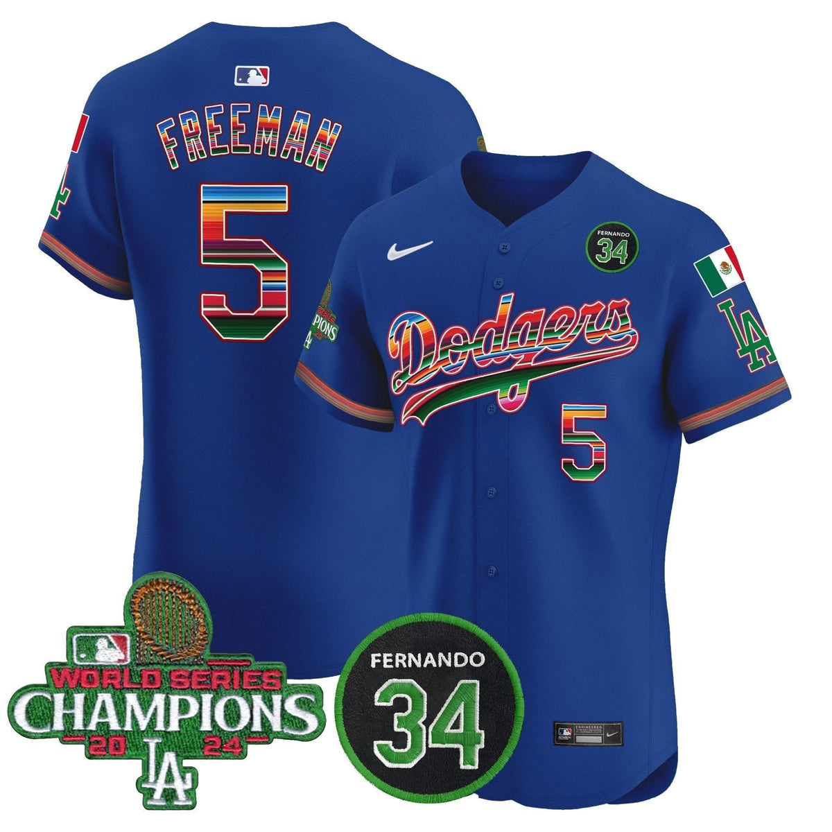 LAD Mexico 2024 World Series Champions Vapor Premier Elite Jersey V2 - Stitched
