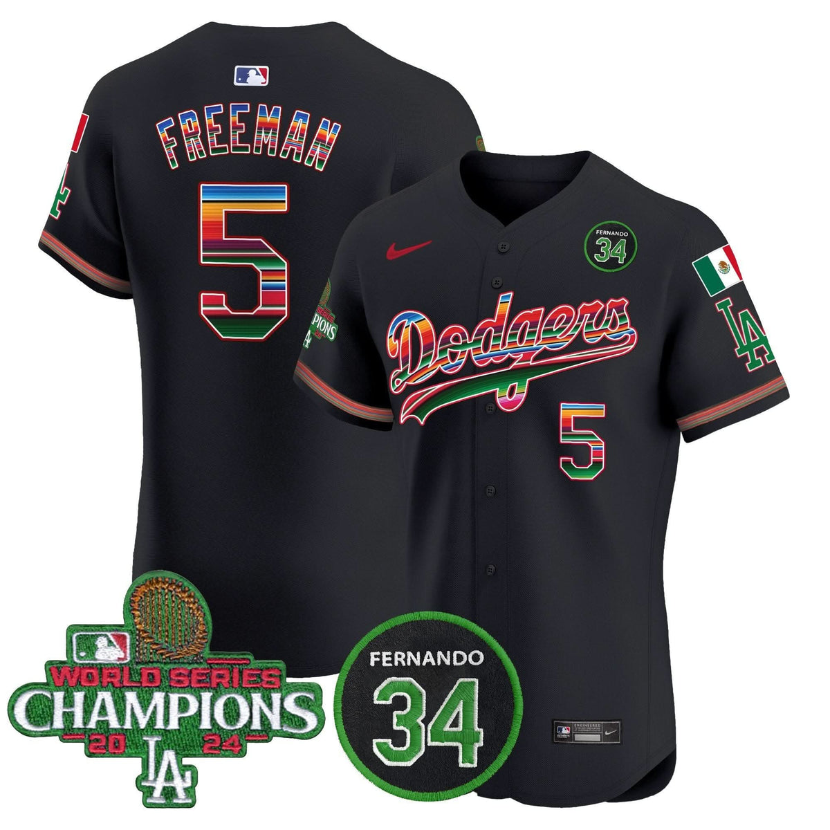 LAD Mexico 2024 World Series Champions Vapor Premier Elite Jersey V2 - Stitched