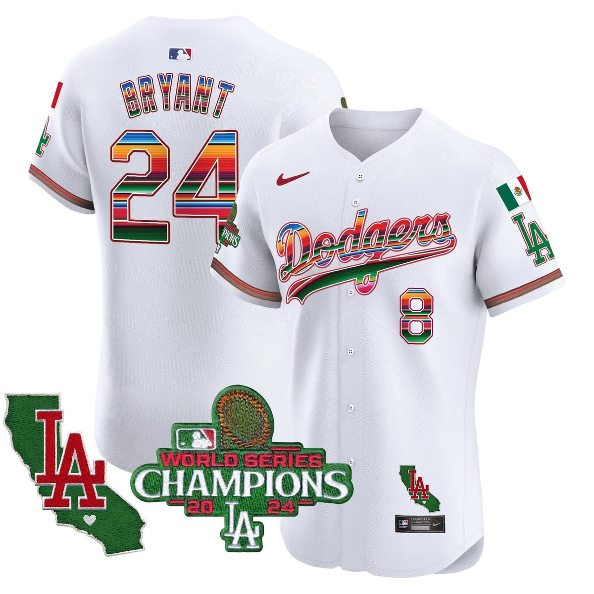 LAD Mexico 2024 World Series Champions Vapor Premier Elite Jersey - Stitched