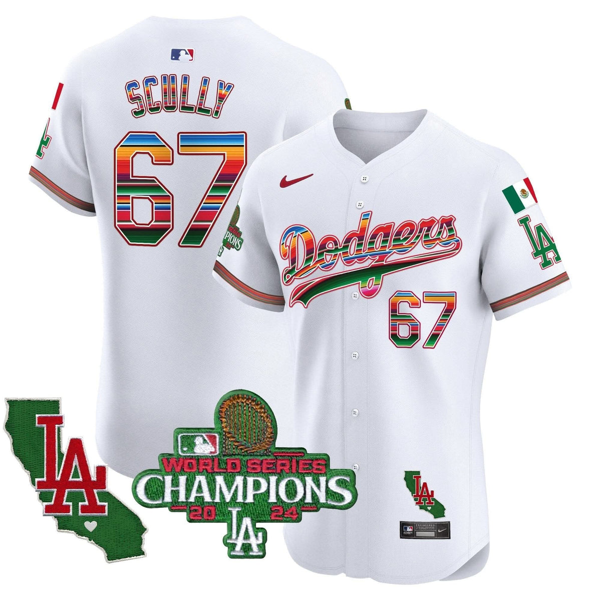 LAD Mexico 2024 World Series Champions Vapor Premier Elite Jersey - Stitched