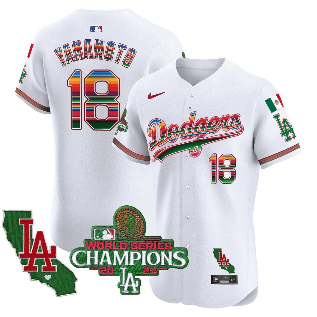 LAD Mexico 2024 World Series Champions Vapor Premier Elite Jersey - Stitched