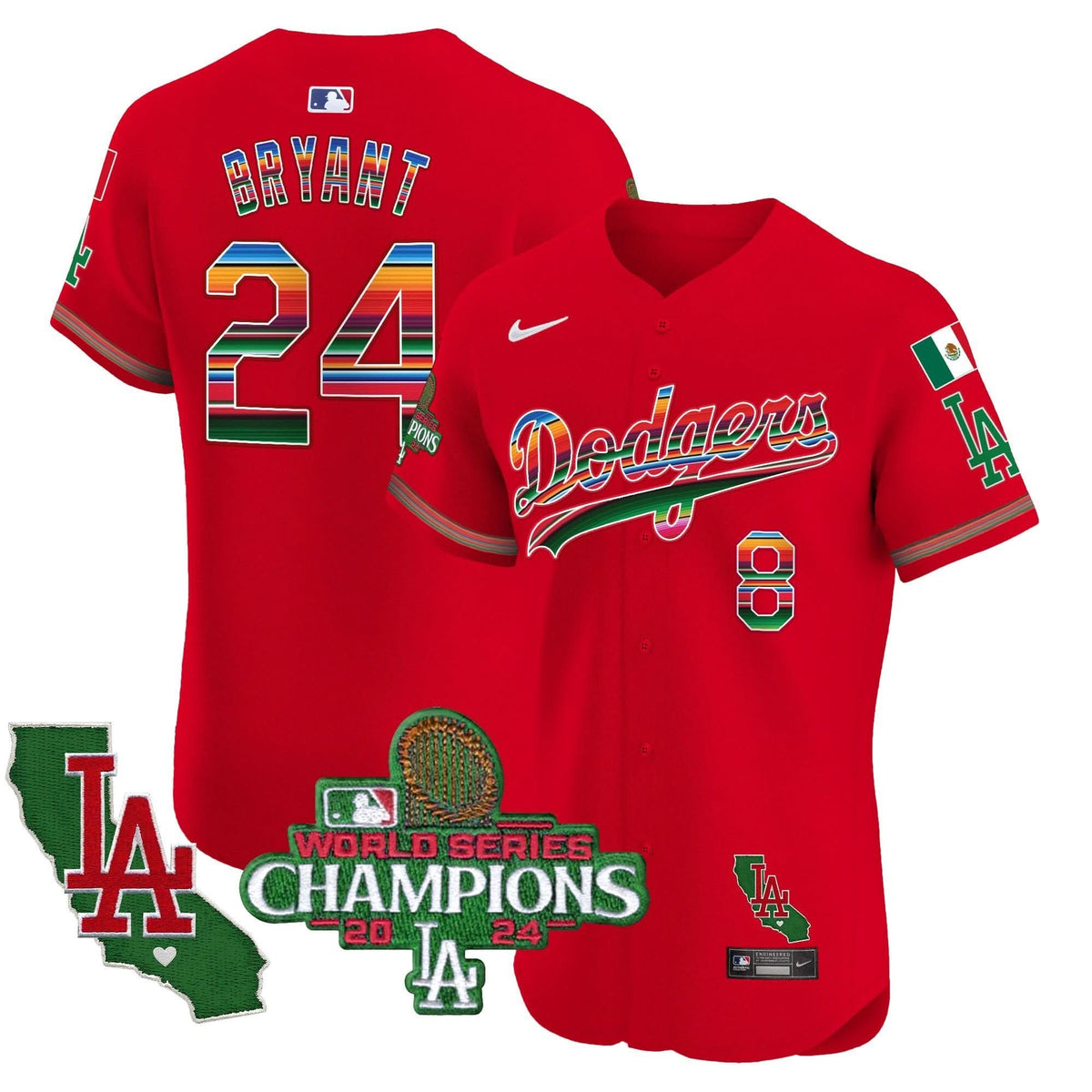 LAD Mexico 2024 World Series Champions Vapor Premier Elite Jersey - Stitched