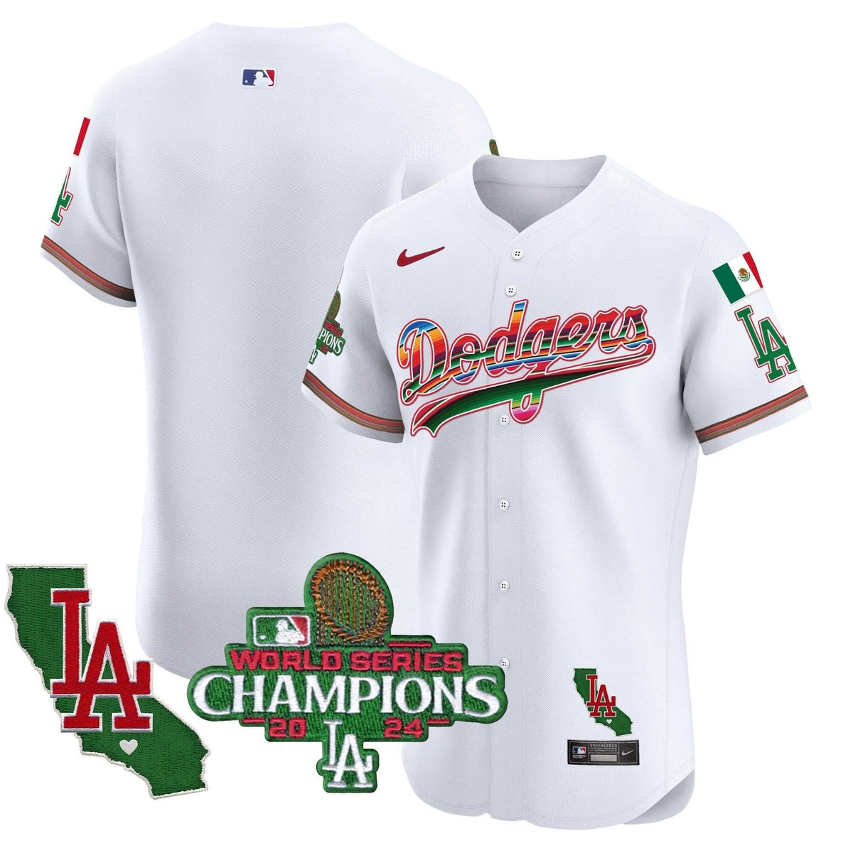 LAD Mexico 2024 World Series Champions Vapor Premier Elite Jersey - Stitched