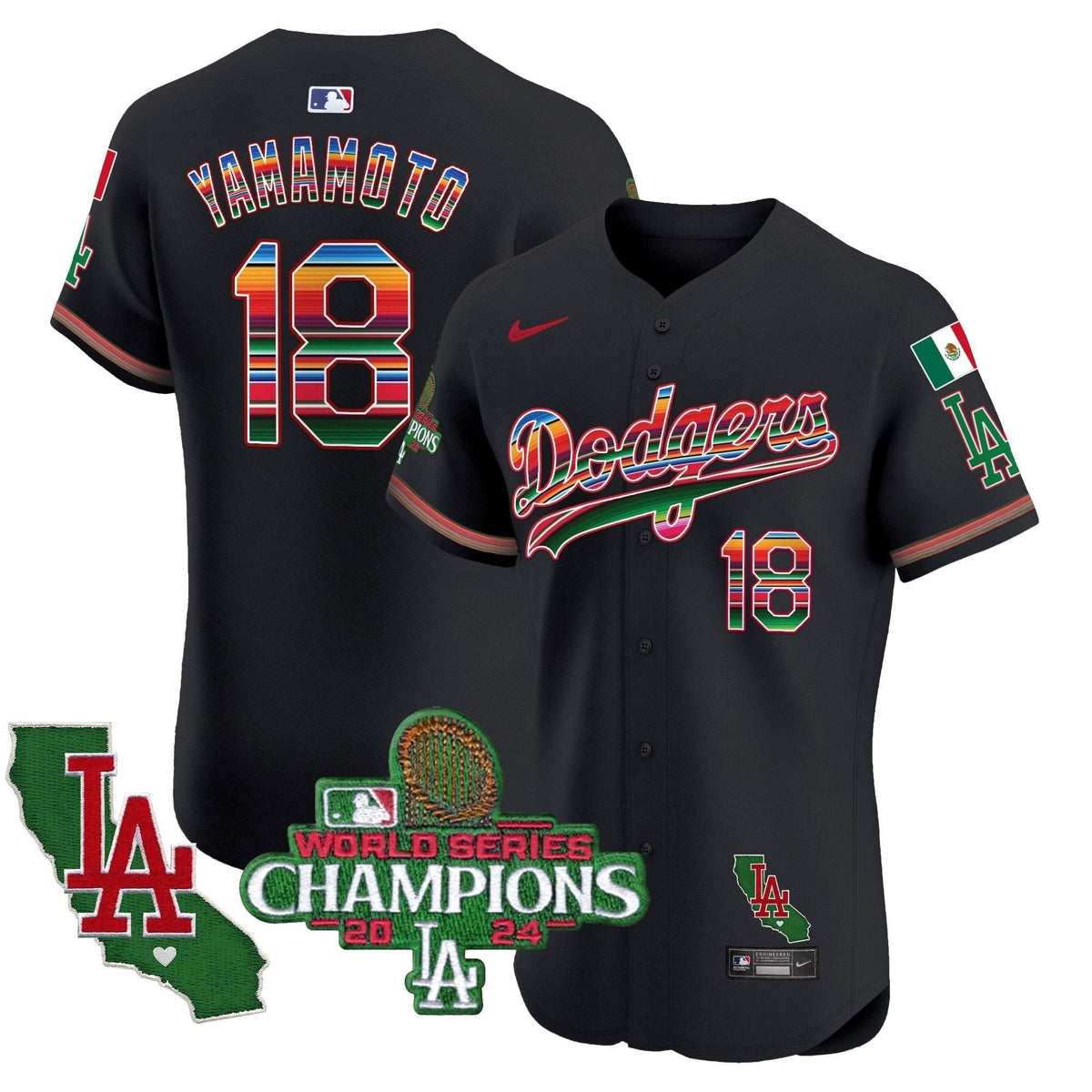 LAD Mexico 2024 World Series Champions Vapor Premier Elite Jersey - Stitched