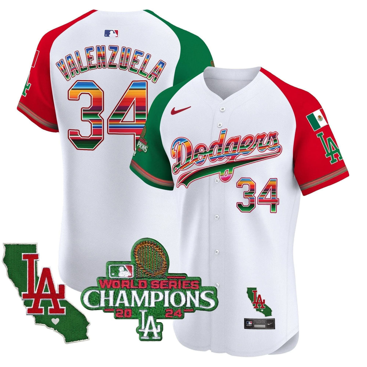 LAD Mexico 2024 World Series Champions Vapor Premier Elite Jersey - Stitched