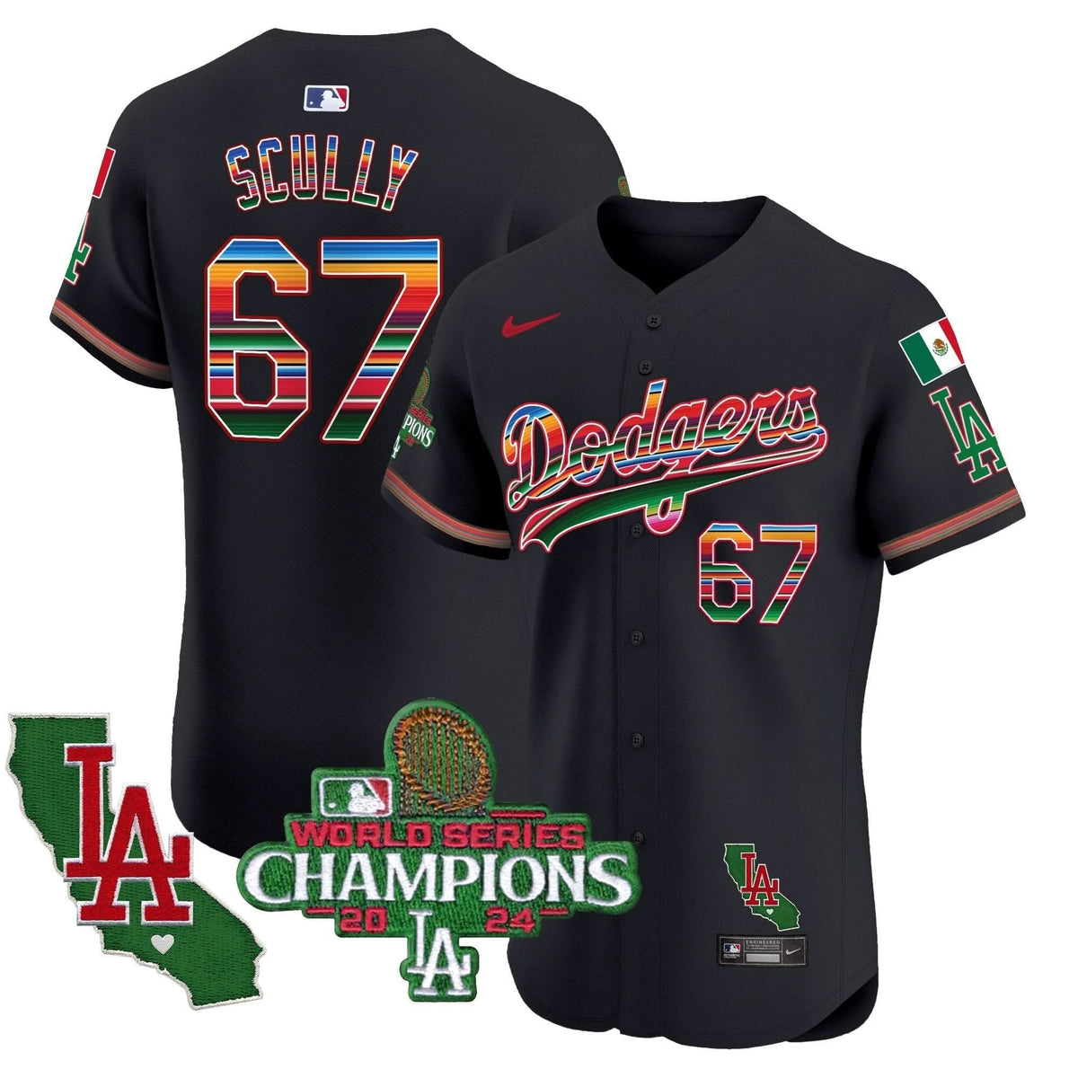 LAD Mexico 2024 World Series Champions Vapor Premier Elite Jersey - Stitched