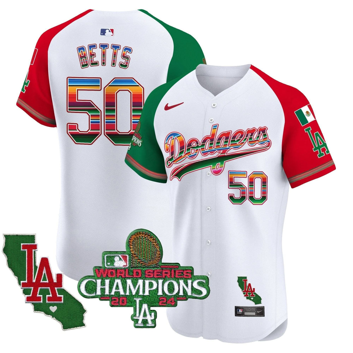 LAD Mexico 2024 World Series Champions Vapor Premier Elite Jersey - Stitched