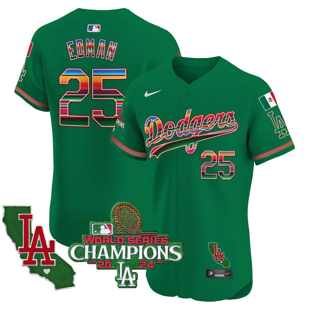 LAD Mexico 2024 World Series Champions Vapor Premier Elite Jersey - Stitched
