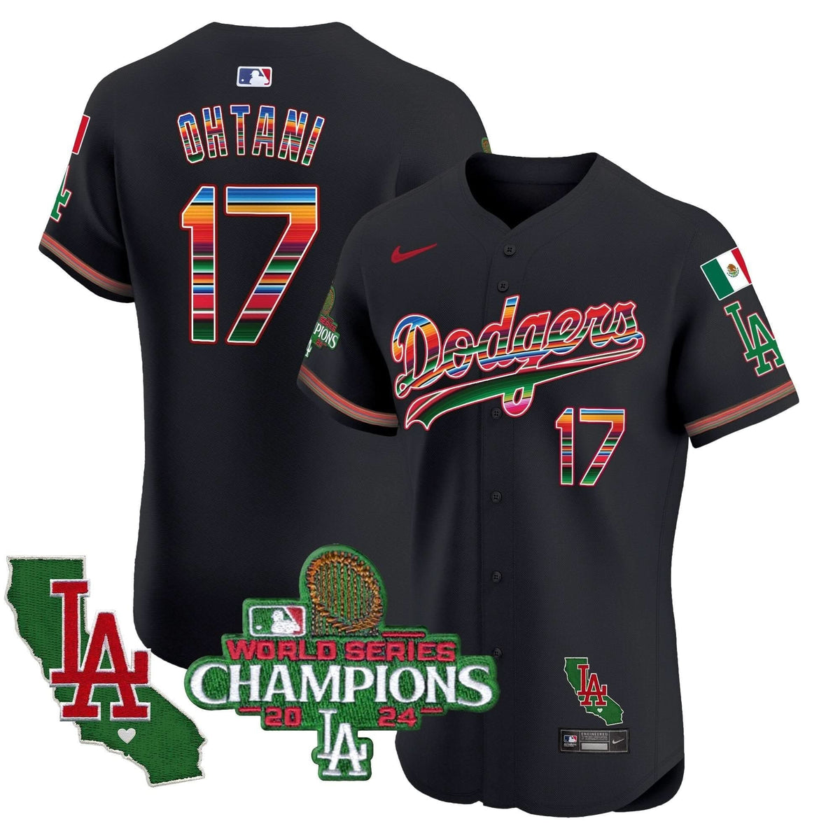 LAD Mexico 2024 World Series Champions Vapor Premier Elite Jersey - Stitched