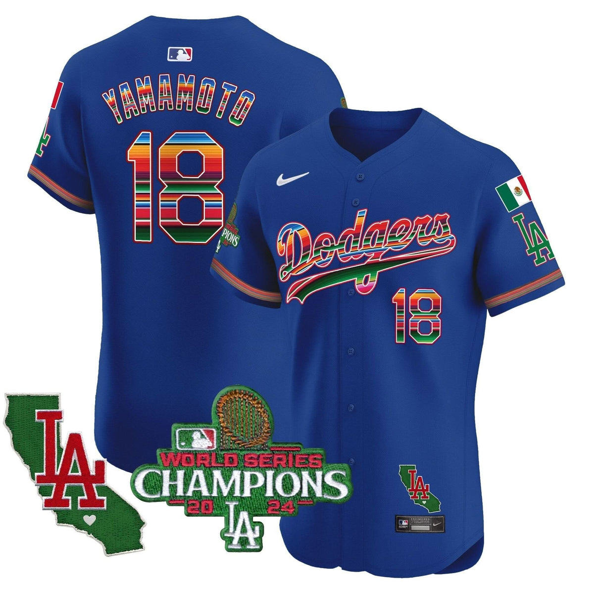 LAD Mexico 2024 World Series Champions Vapor Premier Elite Jersey - Stitched