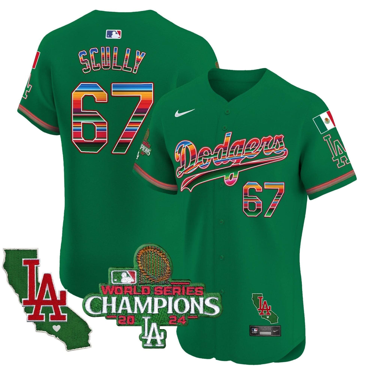 LAD Mexico 2024 World Series Champions Vapor Premier Elite Jersey - Stitched