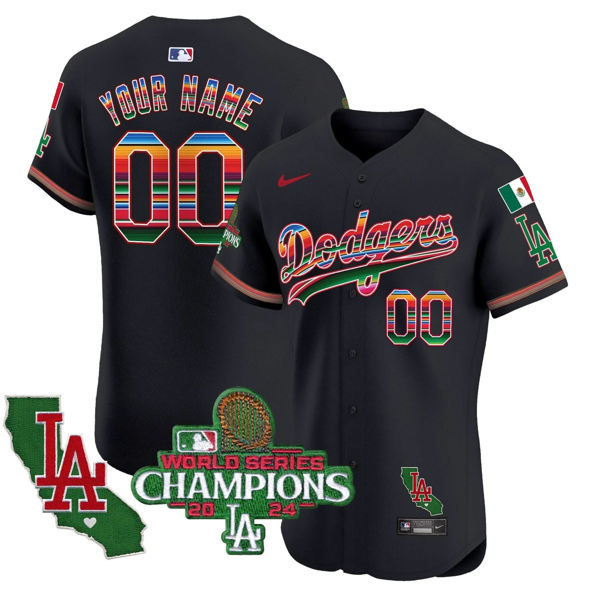 LAD Mexico 2024 World Series Champions Vapor Premier Elite Custom Jersey - Stitched