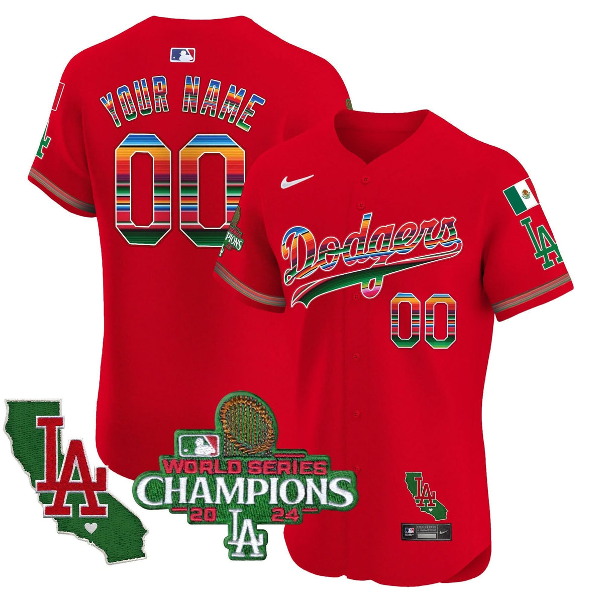 LAD Mexico 2024 World Series Champions Vapor Premier Elite Custom Jersey - Stitched
