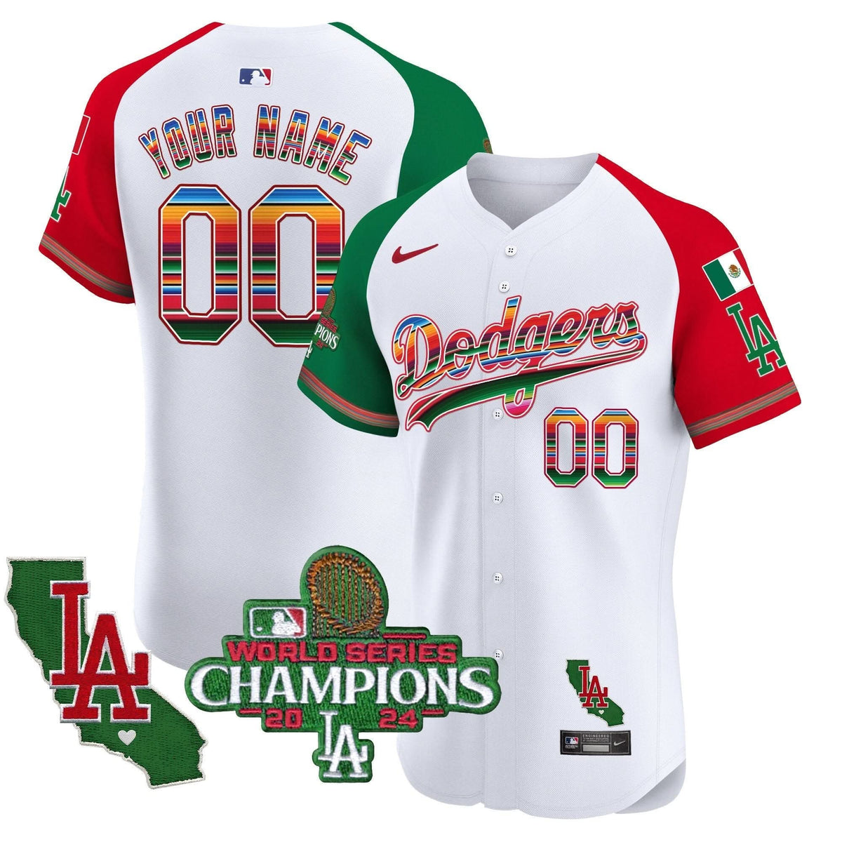 LAD Mexico 2024 World Series Champions Vapor Premier Elite Custom Jersey - Stitched