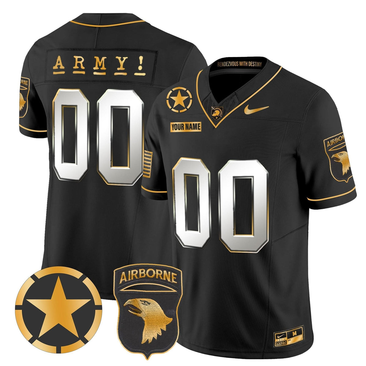 ABK 101st Airborne Division Patch 2024 Gold Vapor Limited Custom Jersey