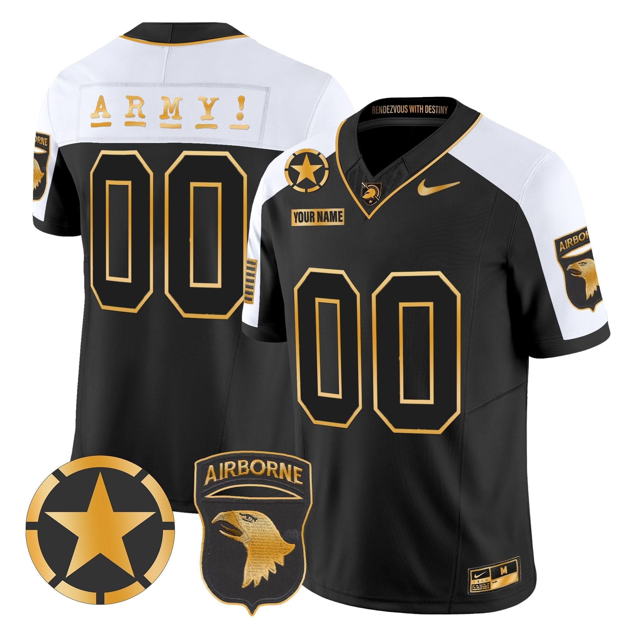 ABK 101st Airborne Division Patch 2024 Gold Vapor Limited Custom Jersey