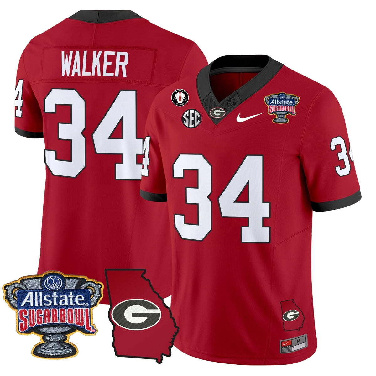 GB 2025 Sugar Bowl & Georgia Map Patch Vapor Limited Jersey