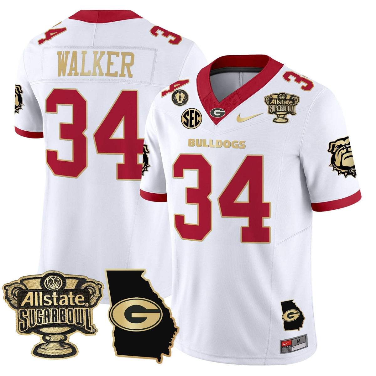 GB 2025 Sugar Bowl & Georgia Map Patch Vapor Limited Jersey