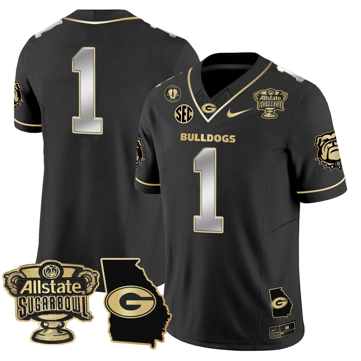 GB 2025 Sugar Bowl & Georgia Map Patch Vapor Limited Jersey