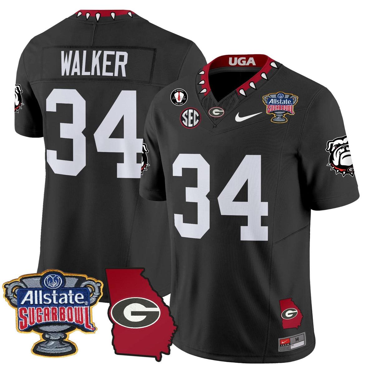 GB 2025 Sugar Bowl & Georgia Map Patch Vapor Limited Jersey