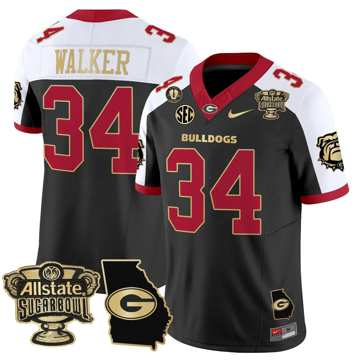 GB 2025 Sugar Bowl & Georgia Map Patch Vapor Limited Jersey