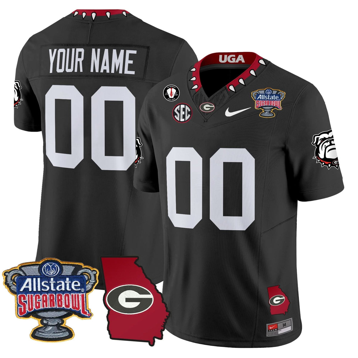 GB 2025 Sugar Bowl & Georgia Map Patch Vapor Limited Custom Jersey