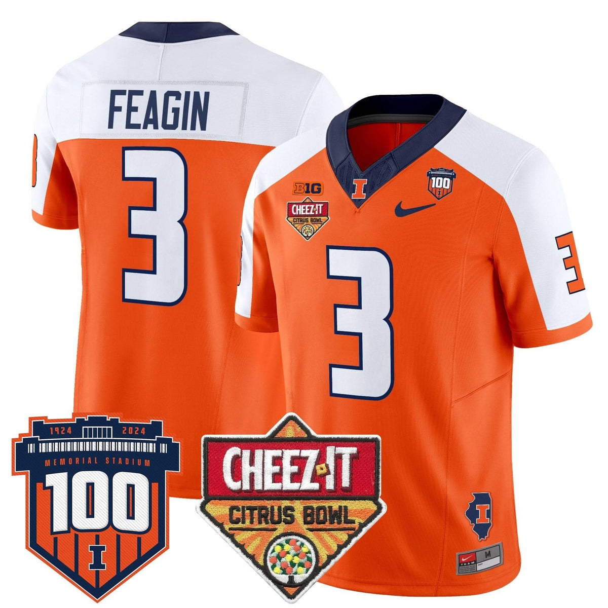 ILL 2025 Cheez-It Citrus Bowl Patch Vapor Limited Jersey